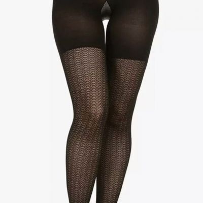 Love Your Assets Sara Blakely Shaping Tights Textured Wish Bone Size 3 Black